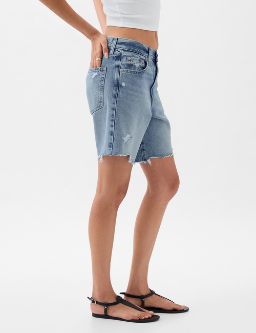 8" Mid Rise '90s Loose Denim Bermuda Shorts