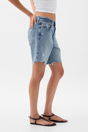 8" Mid Rise '90s Loose Denim Bermuda Shorts