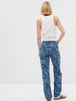 Mid Rise Cotton Floral Print '90s Loose Jeans