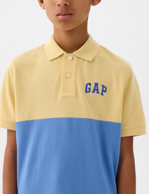 Kids Gap Logo Colorblock Pique Polo Shirt