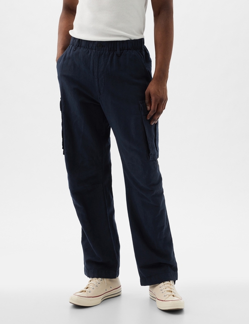 Linen-Cotton Cargo Pants