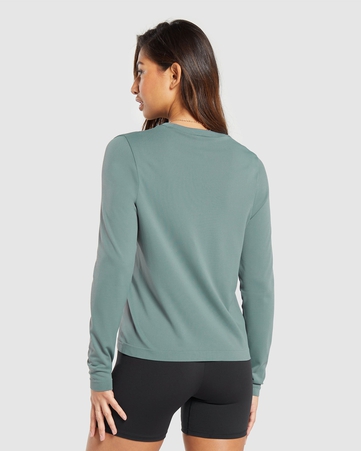 Everyday Seamless Everyday Seamless Long Sleeve Top Regular Fit Seamless:Green:XS, Green, hi-res