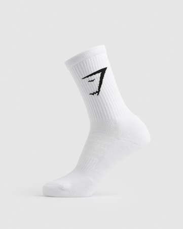 Crew Socks 3pk -Unisex:WHITE:S, WHITE, hi-res