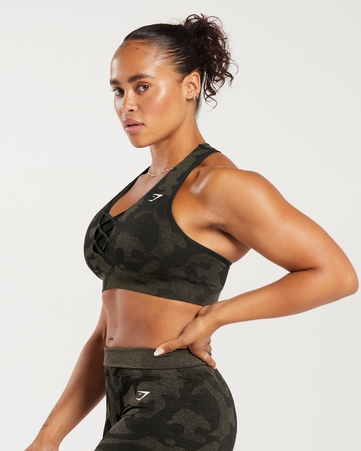 Adapt Camo ADAPT CAMO SEAMLESS SPORTS BRA Body Fit Seamless:Brown:M, Brown, hi-res