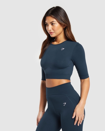 Everyday Seamless Everyday Seamless Crop Top Body Fit Seamless:Blue:XL, Blue, hi-res