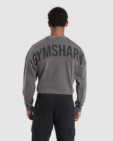 Power Power Washed Crew Oversized Fit C&S:GREY:XXL, GREY, hi-res