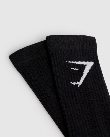 Crew Socks 3pk -Unisex:BLACK:L, BLACK, hi-res